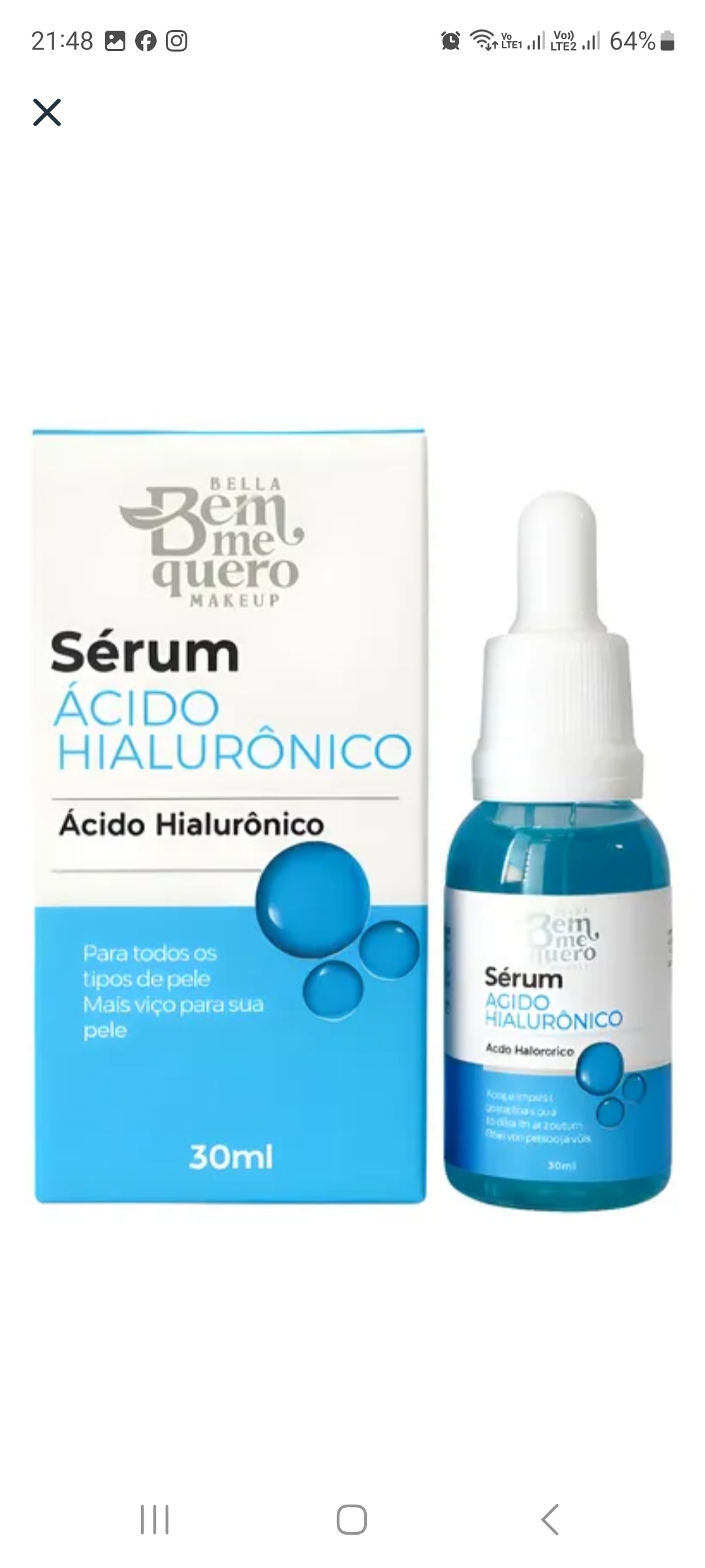 Serum facial con Ácido Hialurónico #Bellamakeup
